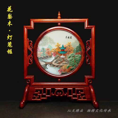 沁天湘绣的工湖湘风景新品中式