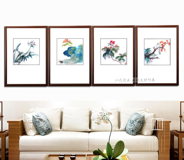 单面绣沁天张大千禅意风茶精湘绣