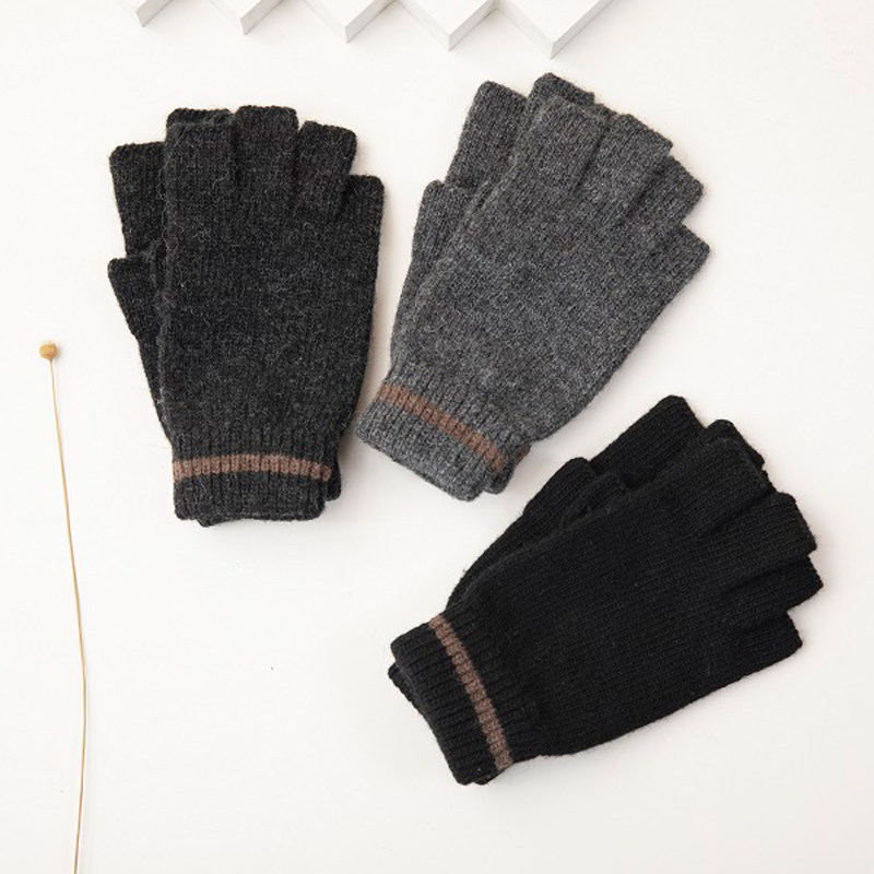 羊毛半指手套男冬季露指半截韩版针织开车打字办公保暖漏指手套,服饰配件/皮带/帽子/围巾,手套,淘宝优惠券,粉丝福利购,淘宝优惠卷