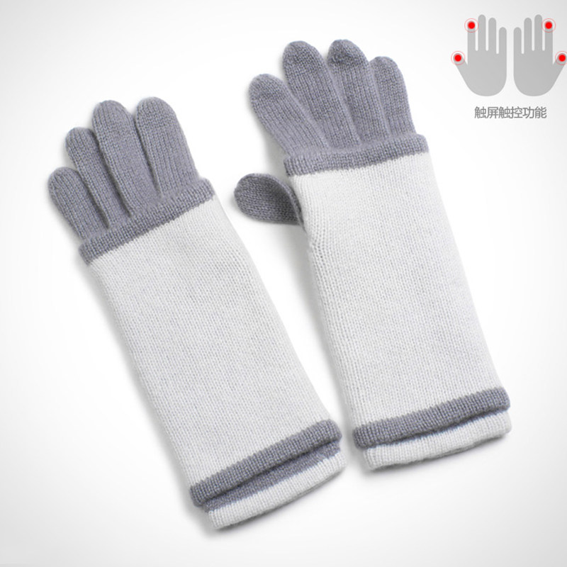 手套女冬季新女士保暖半指全指两件套触屏触控韩版山羊绒手套冬