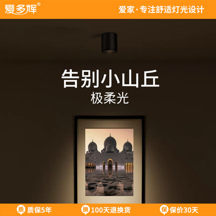 爱多辉极柔光明装射灯cob深防眩光全光谱护眼led天花灯免开孔6209