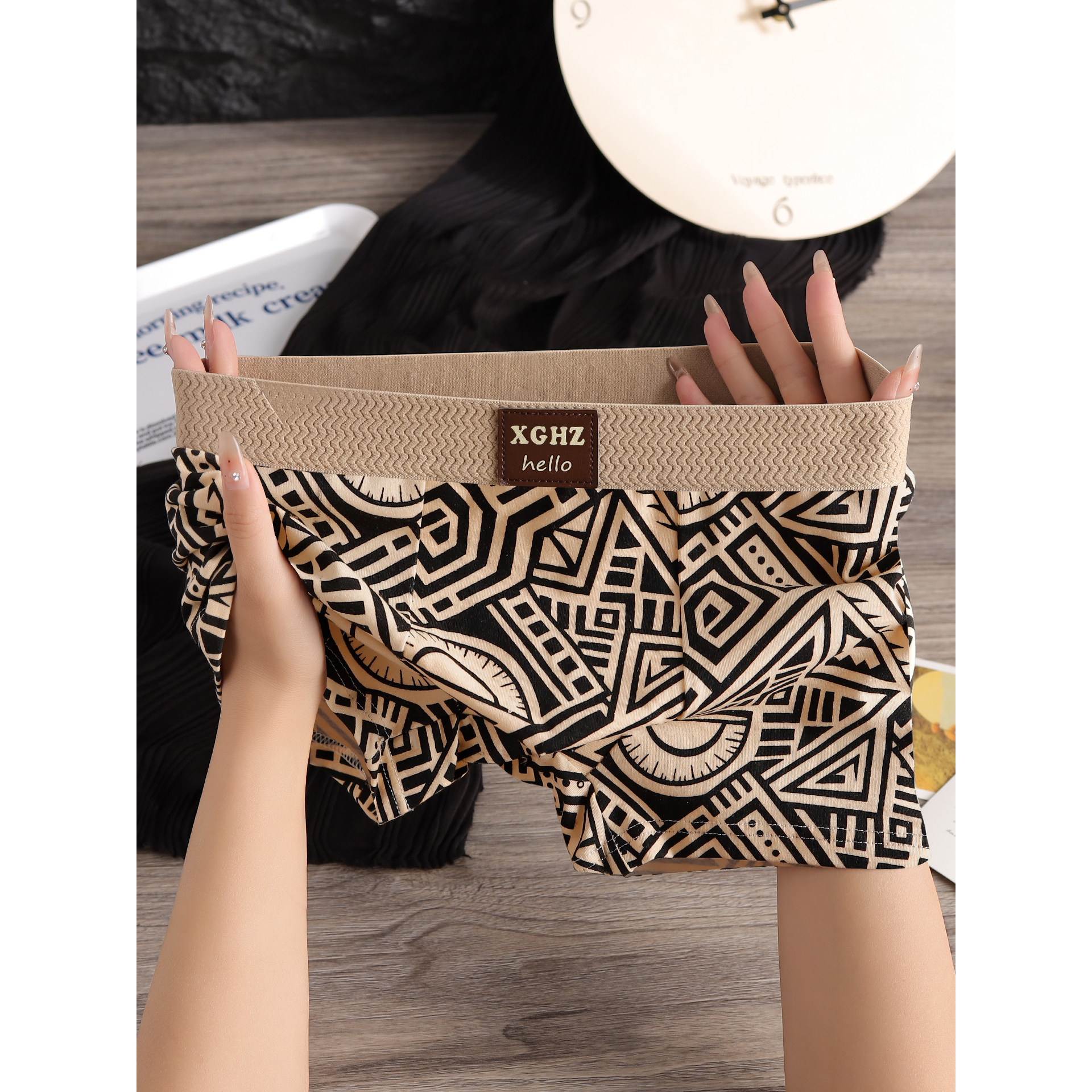 纯棉男士内裤潮款复古民族风男款男式青少年男生男孩透气舒适裤头