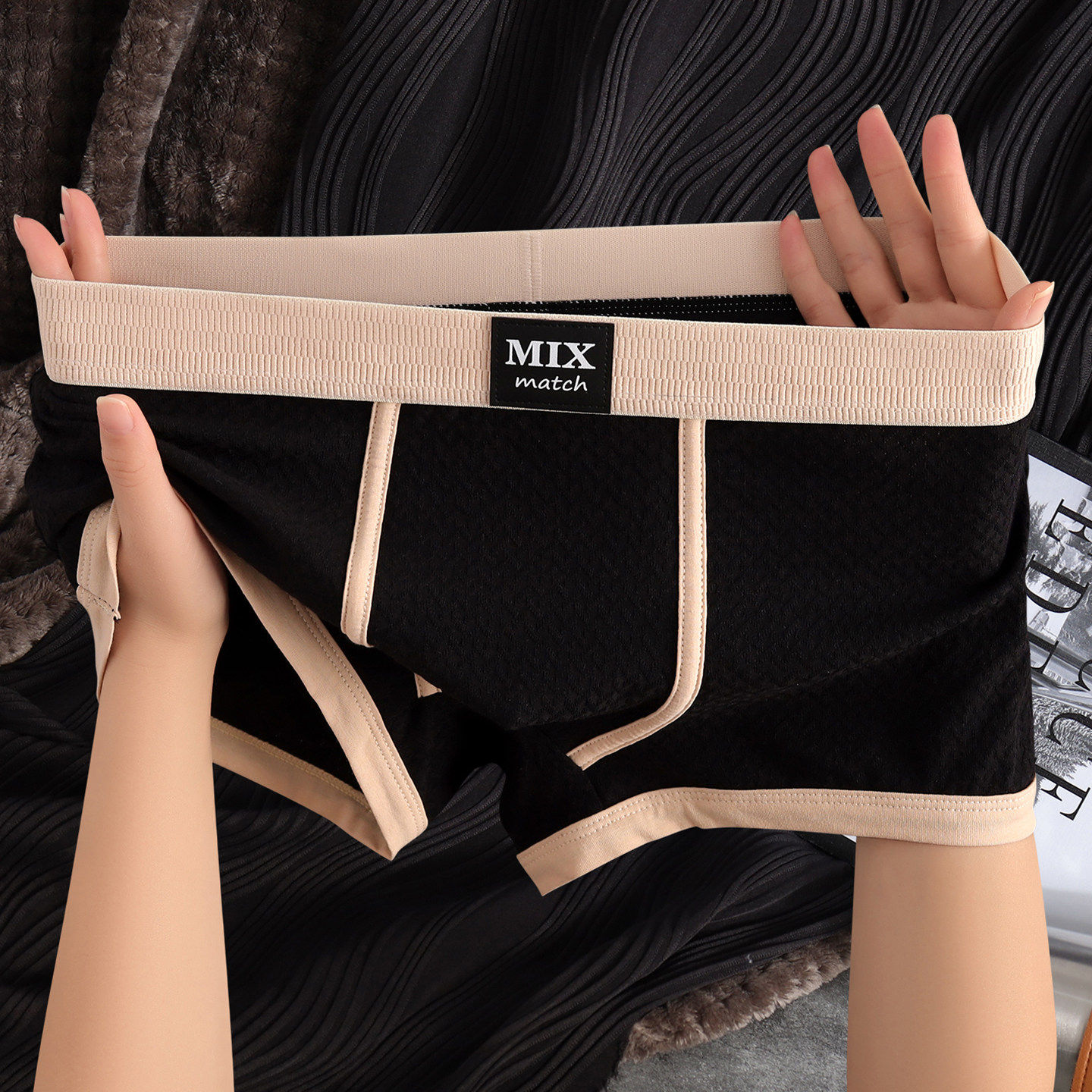 舒适透气纯棉男士内裤简约时尚四角裤男款男式青少年中腰短裤衩