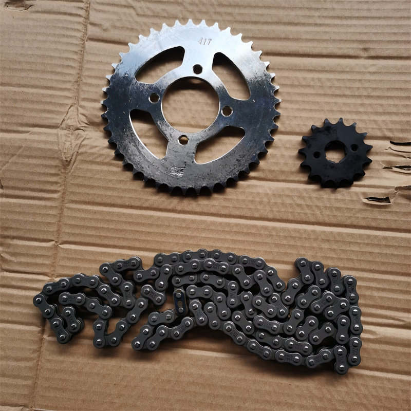 适用五羊易主幻影摩托车YZ150-15领驭套链大小飞轮齿轮链条三件套
