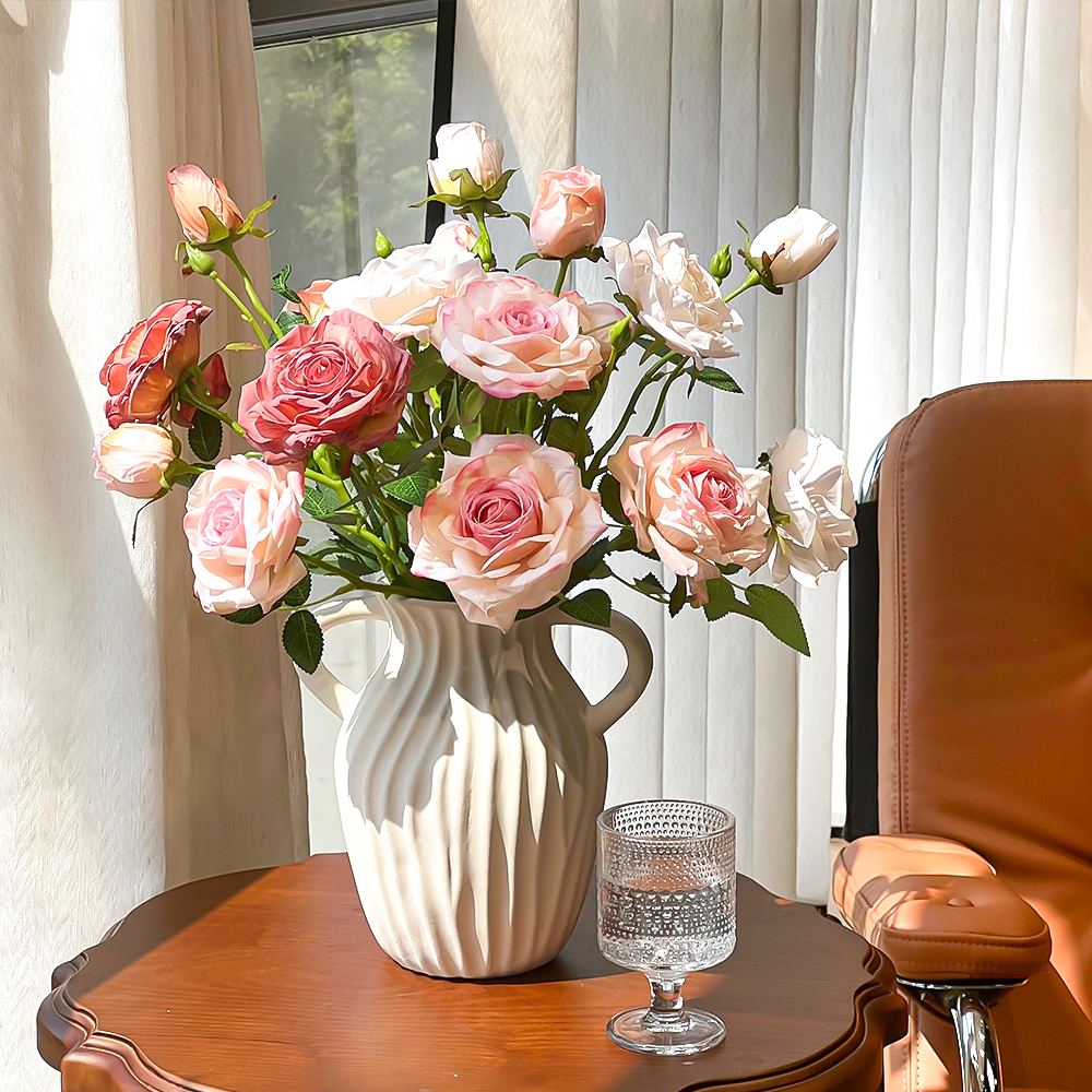 ins法式曼塔玫瑰仿真花高级感