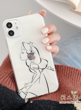 线条iPhone11pro手机壳适用XSMAX苹果6/8透明7plusXR个性12套13/14/15/mini软套