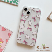 mini套蝴蝶结兔子清新ins风 8透明7plus 趣味iPhone11pro手机壳适用XSMAX苹果6 XR可爱12 air
