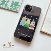 趣味iPhone11pro手机壳适用XSMAX苹果6 XR可爱12 air 8透明7plus mini套 派对动物