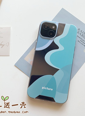 华为mate30手机壳20适用P30/40/nova5/4/7se/9/8pro软套6蓝色几何