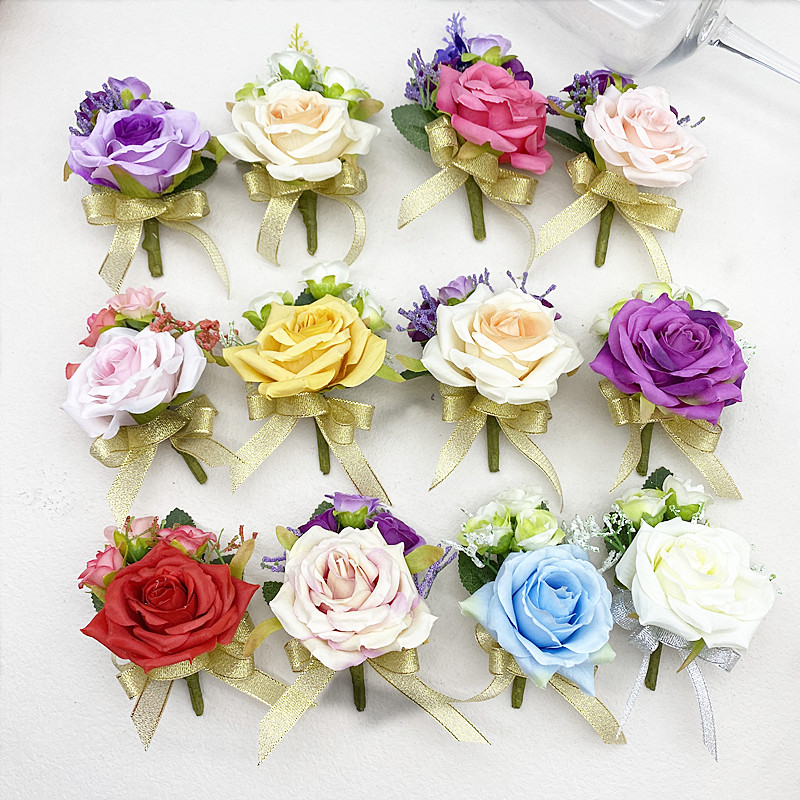 商务会议活动贵宾胸花仿真玫瑰公司年会开业剪彩庆典晏会迎宾襟花