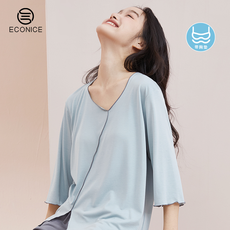 bra-in撞线七分袖凉感美肤睡衣