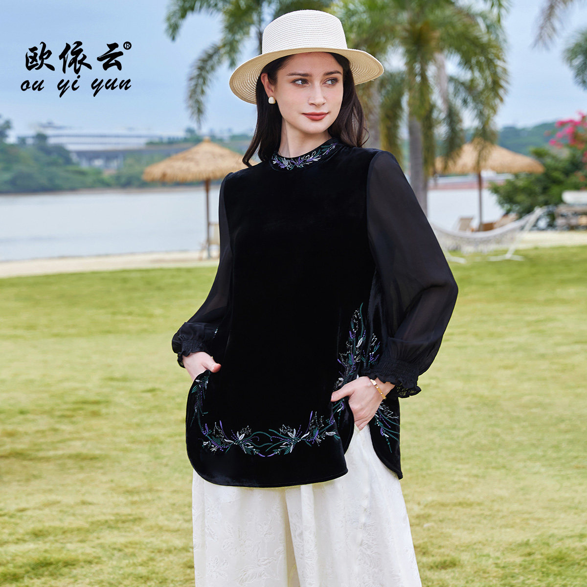 洋气妈妈秋装宽松上衣大码T恤女图片