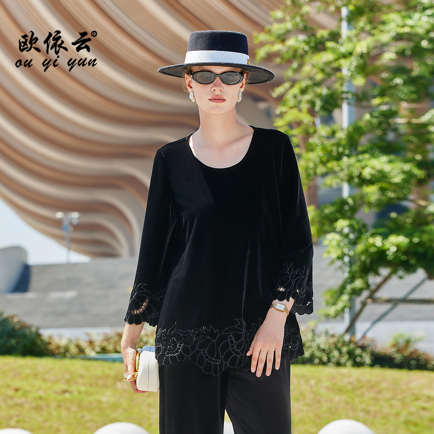 优雅华丽宽松上衣女妈妈显瘦秋装图片