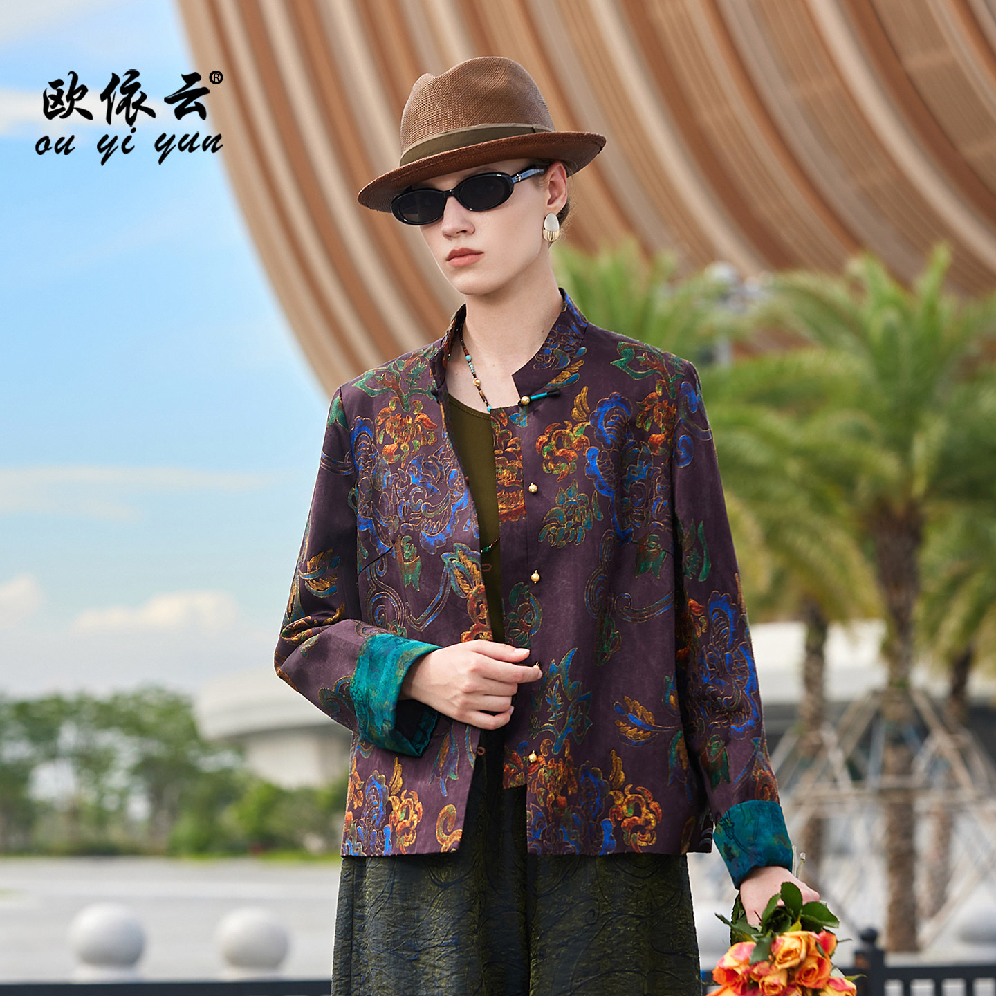 高贵洋气妈妈春秋外套新中式上衣图片