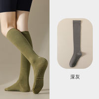 Yoga socks, women's pressure calf socks, boneless compression anti-slip fitness Pilates sports cycling knee-high stockings thumbnail 3