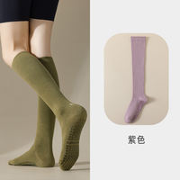 Yoga socks, women's pressure calf socks, boneless compression anti-slip fitness Pilates sports cycling knee-high stockings thumbnail 5