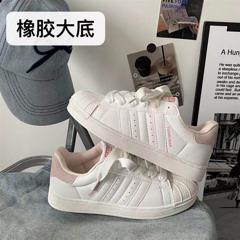 纯色鞋子男秋季新款chic学生小白鞋甜品女孩运动鞋休闲滑板鞋女