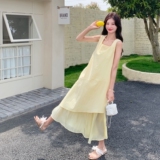 现货Y1120下摆不规则拼接方领连衣裙P135K198，女装连衣裙，浙宝296