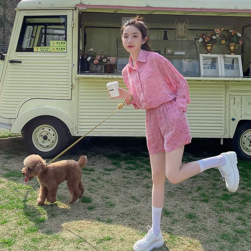 现货现货2026春L99时尚防晒套装豹纹两件套P115-K168，女装套装/套裙，浙宝296