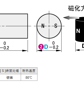 RHXN12-4米思米径向钕磁铁圆柱形D12x4，FA工业自动化标准件