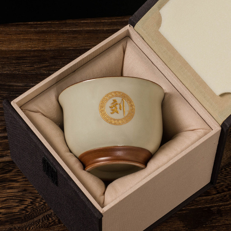 开片汝窑主人杯姓氏定制