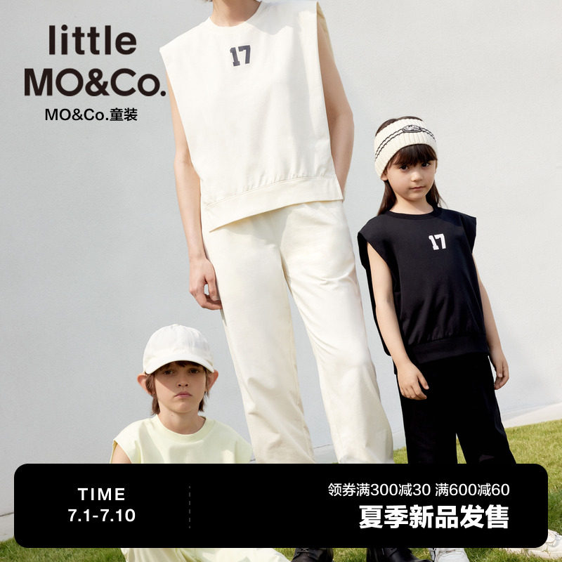 两件套装 亲子装little moco童装夏新款男女童防蚊虫无袖背心长裤