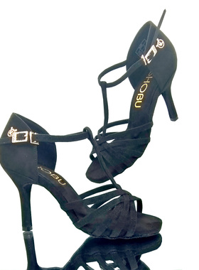 SHOBU胜舞拉丁鞋  黑色鹿皮绒 缓震技术 舒适软底