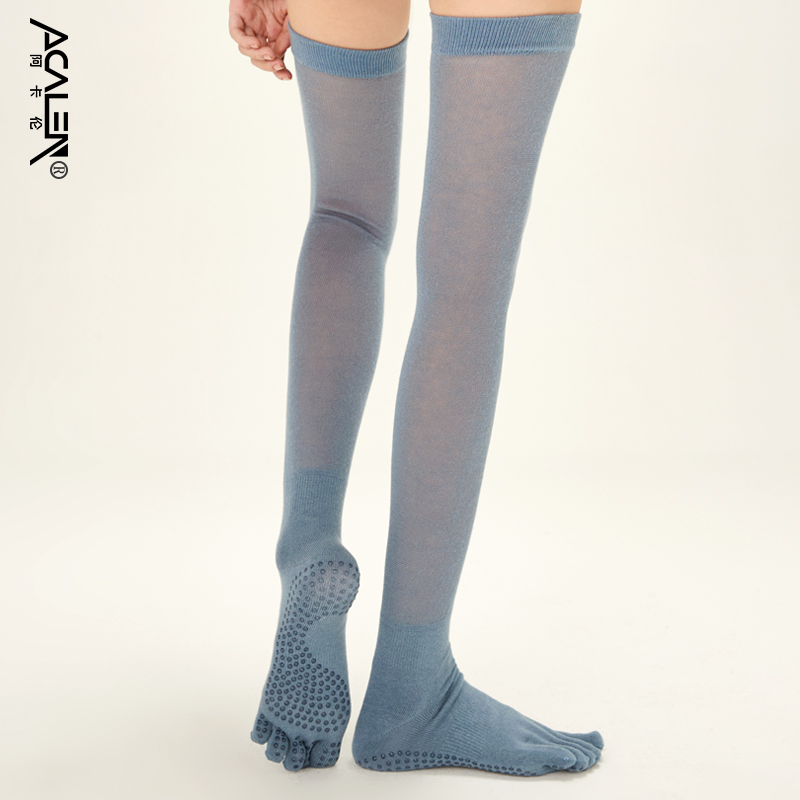 过膝袜子女运动瑜伽五趾堆堆长袜