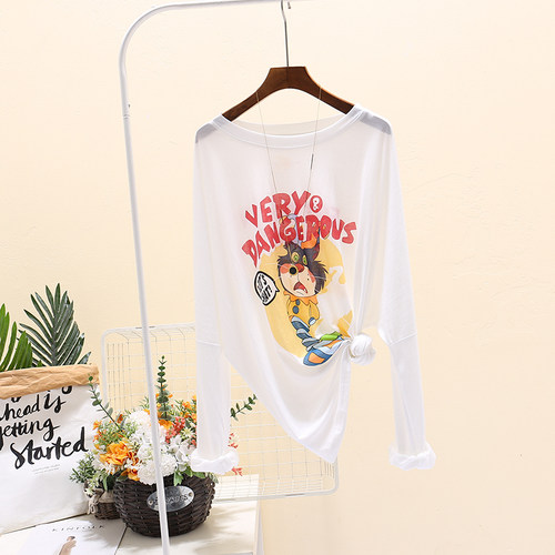 长袖通勤薄款印花女士