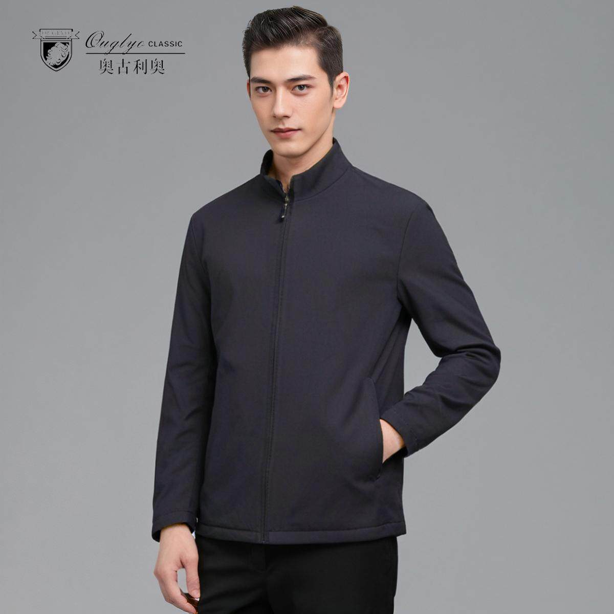 奥古利奥24冬季新款棉服男士商务休闲爸爸防风保暖立领加大码棉袄