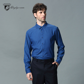 专柜尾货长袖 休闲上衣 简约时尚 衬衫 男衬衣春秋商务纯色修身