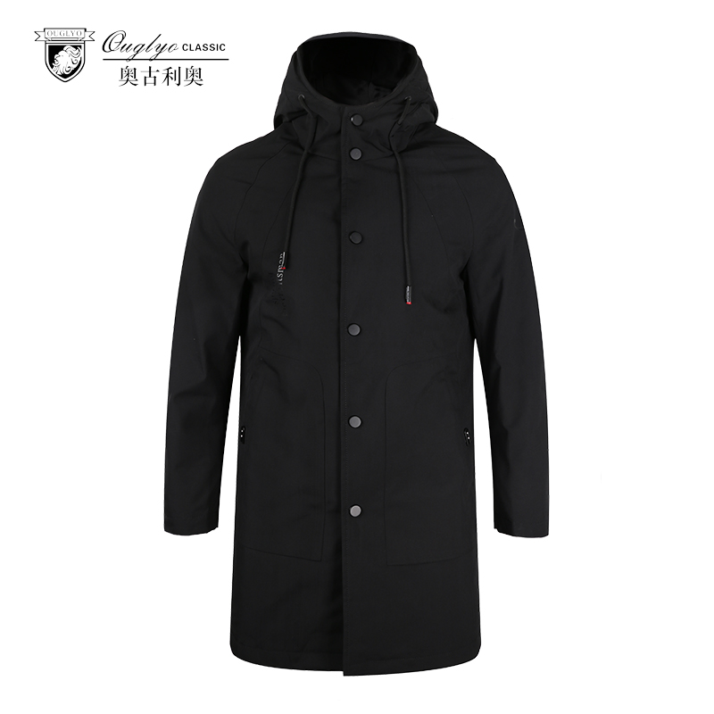 利奥中长款时尚秋冬青年帅气棉服