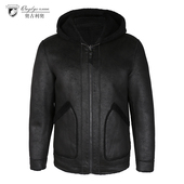 青年厚款 奥古利奥 颗粒绒男双面穿连帽茄克冬季 宽松保暖仿皮草