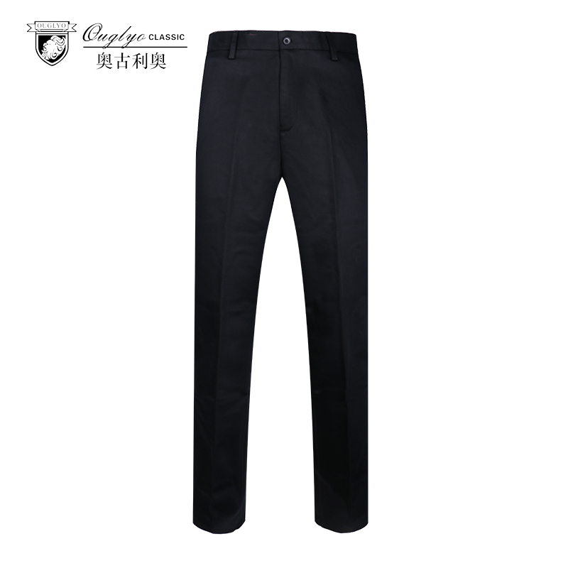 奥古利奥长裤中高腰单褶休闲裤