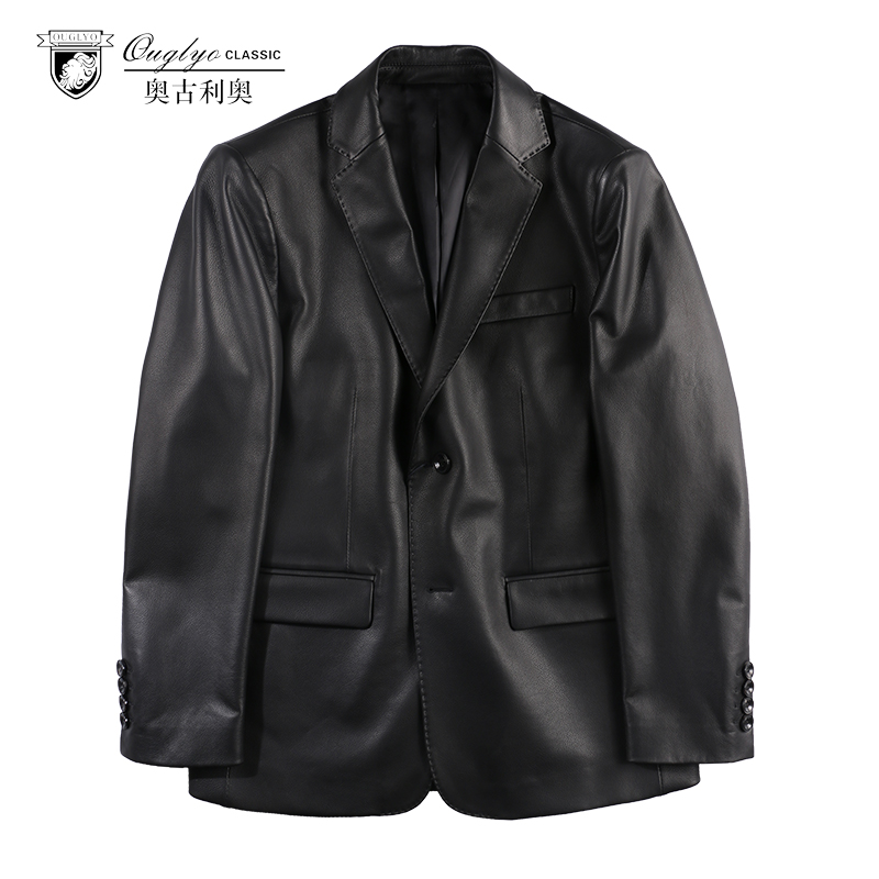 2020年秋季商务休闲修身真皮皮衣