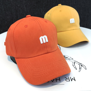 潮流软顶棒球帽 洋气英伦街头男士 橙色帽子ins鸭舌帽女帽时尚 新款