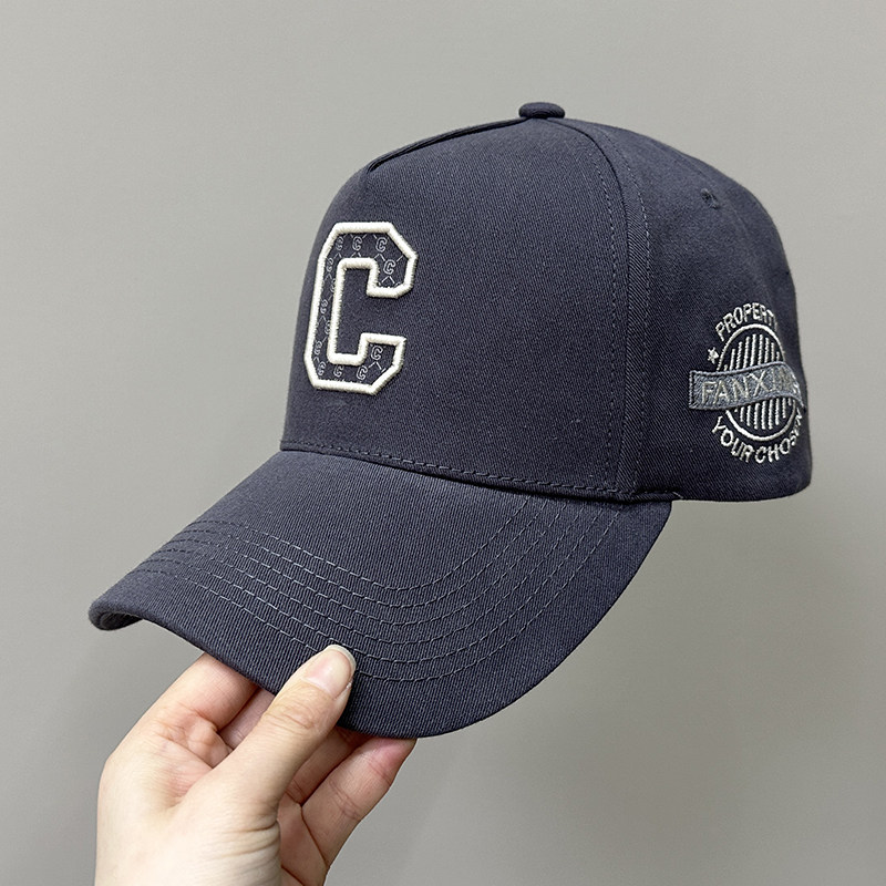 藏蓝色男士棒球帽高端品牌宽帽檐大脸加宽帽子女c高顶遮阳鸭舌帽