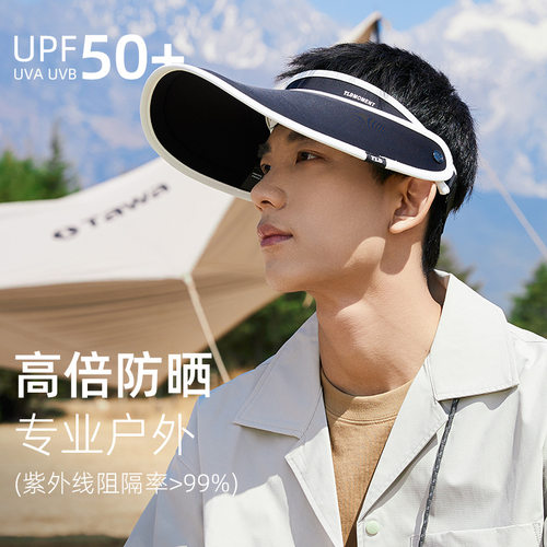 空顶遮阳帽男夏季户外骑车防紫外线大帽檐遮阳遮脸女空顶帽防晒帽