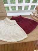 6岁女宝宝高领套头针织棉短款 儿童斗篷a类秋冬季 外出披风 新款