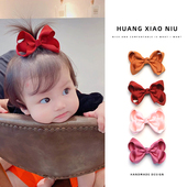 新初生婴幼儿头饰饰品6 18个月女宝宝蝴蝶结不伤发周岁发卡发饰