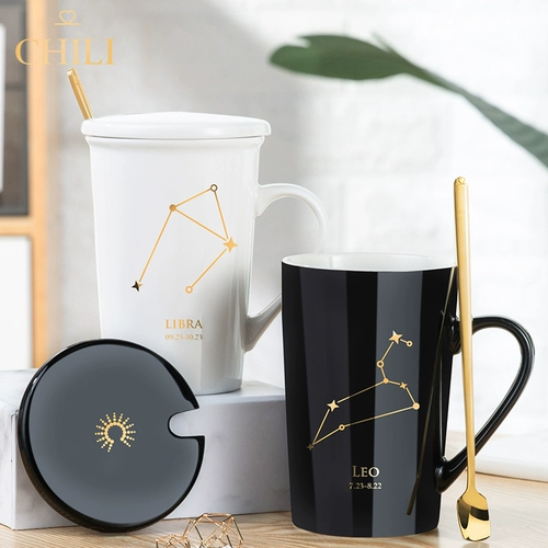 Креативная керамическая трендовая кофейная чайная чашка подходит для мужчин и женщин для влюбленных для домашнего использования