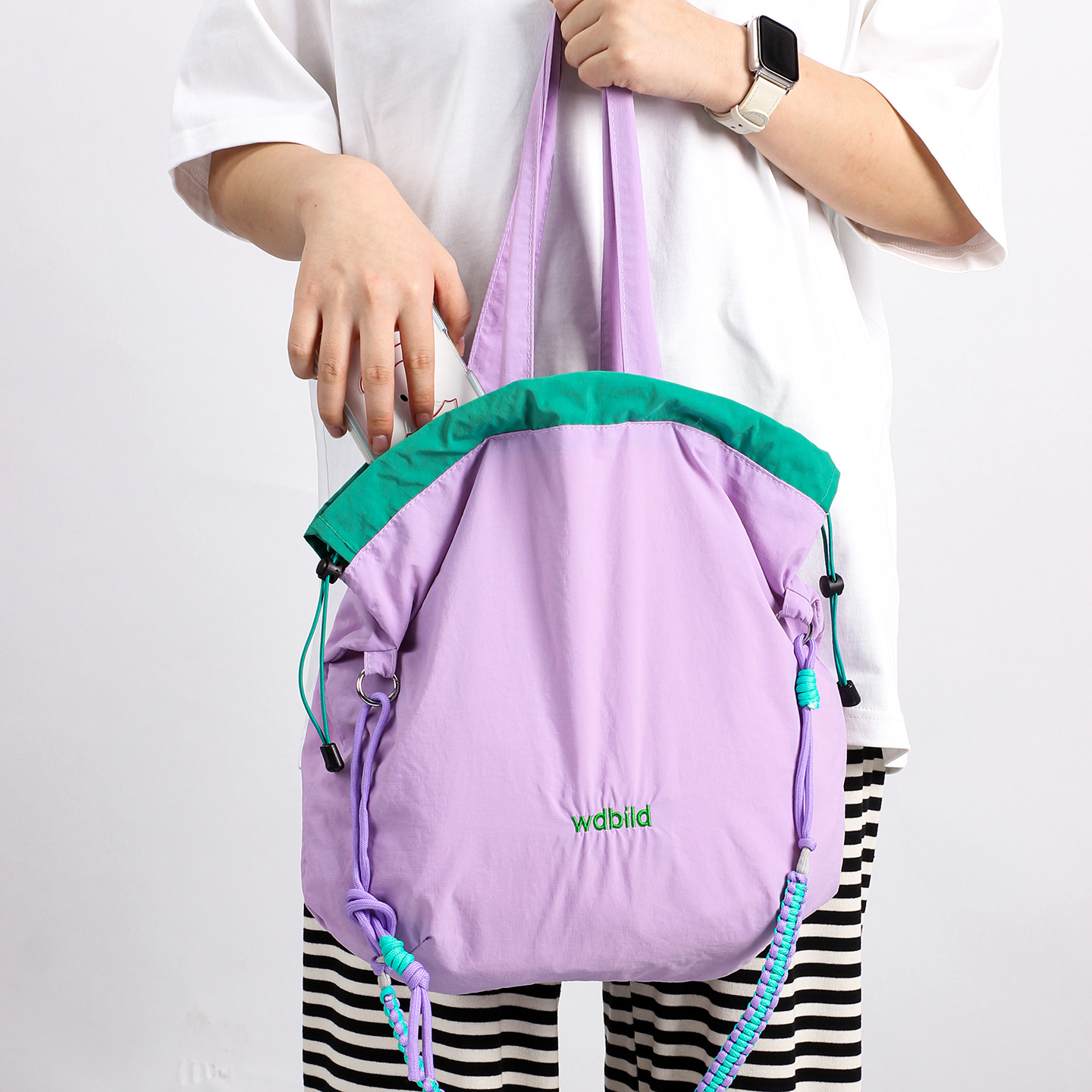 撞色斜挎包多巴胺2025新款小众