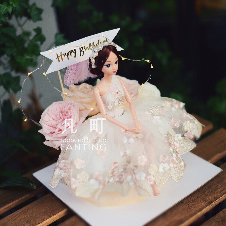 凡町-芭比娃娃甜美小公主 生日蛋糕 送礼创意-宝宝百日宴 上海送