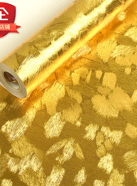 金黄色金箔壁纸 ktv闪光反光客厅天花板吊顶新中式中国风格墙纸