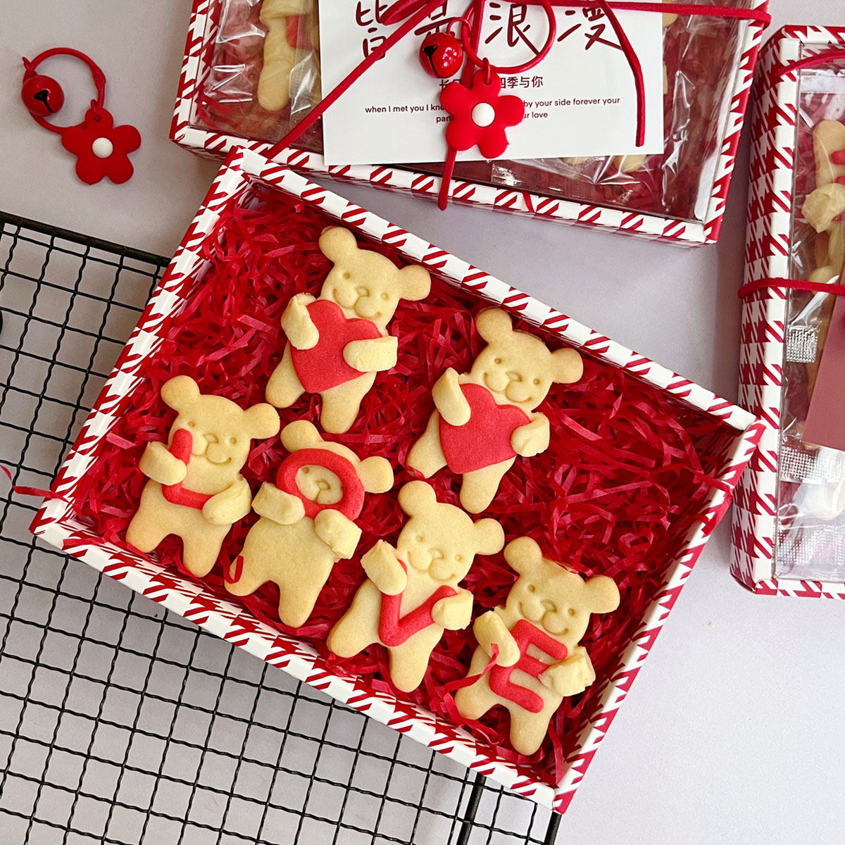 星小兔情人节表白小熊黄油曲奇饼干可爱高颜值送男友女友零食礼物
