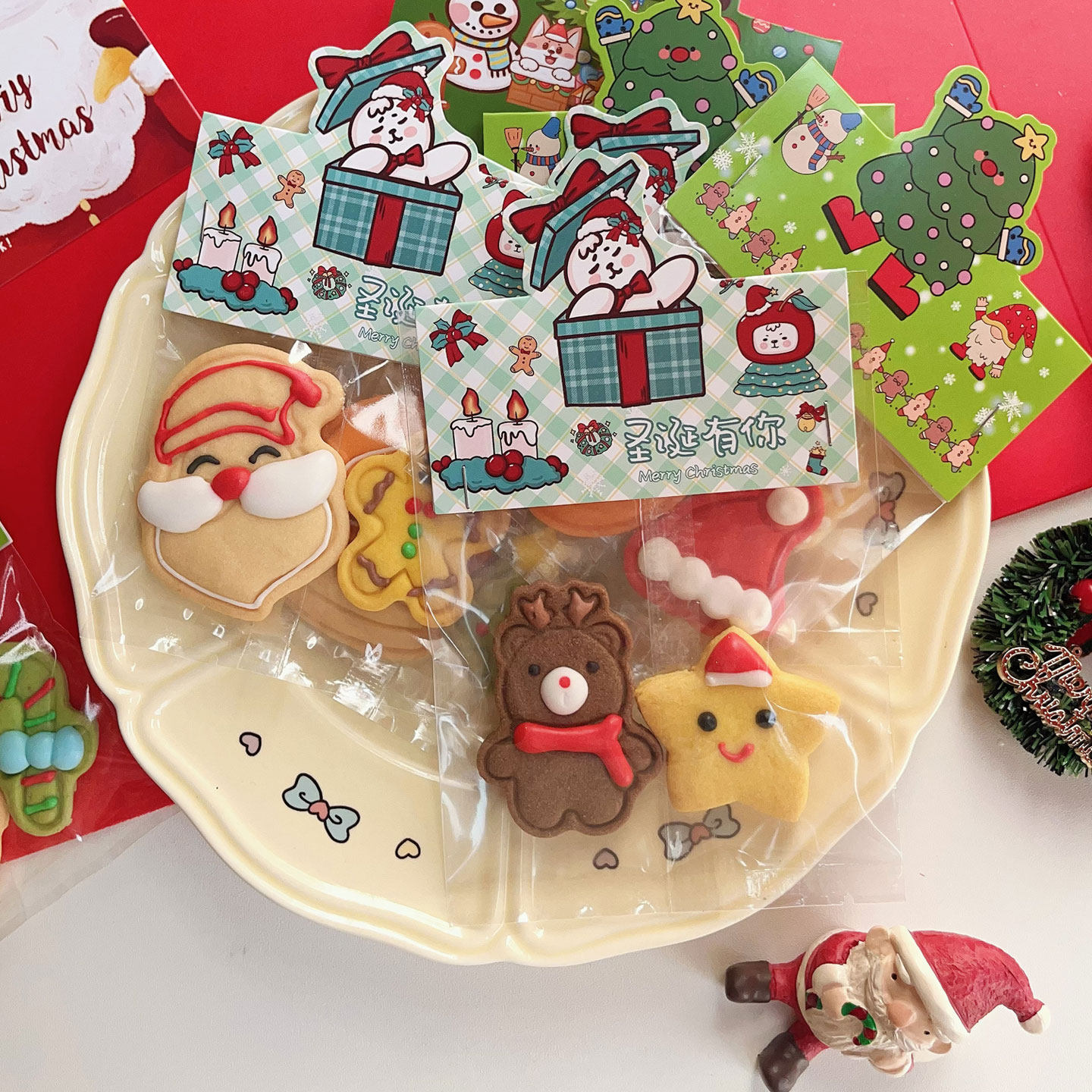 星小兔圣诞曲奇饼干卡通独立包装手工饼干零食甜品送朋友儿童礼物