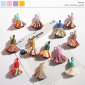 手工编织彩色流苏挂件钥匙扣手机链吊坠DIY饰品配件便携装 饰