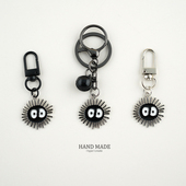 小煤球钥匙扣可爱日系卡通动漫灰尘精灵挂件汽车黑炭包包挂饰圈链