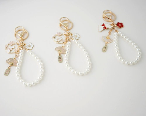 Милый кролик, брелок из жемчуга, на удачу, в цветочек, подарок на день рождения