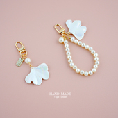 秋天飘落 银杏叶钥匙扣书包汽车包包挂件钥匙链情侣配饰吊坠